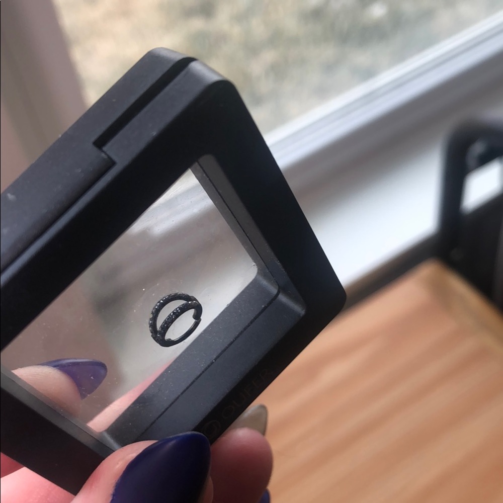 Black Nose Ring with Clear Display Case